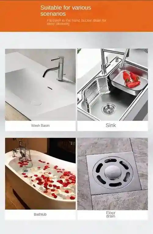 Hand sink drain cover suitable for various scenarios including wash basin, sink, bathtub, and floor drain.