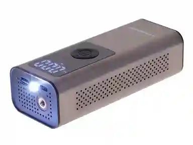 Small electronic device with a digital display on a white background