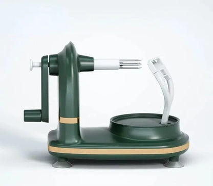 Green apple peeler on a white background