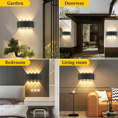 8-Side Outdoor Waterproof LED Wall Light – 8W Aluminium IP65 Lamp