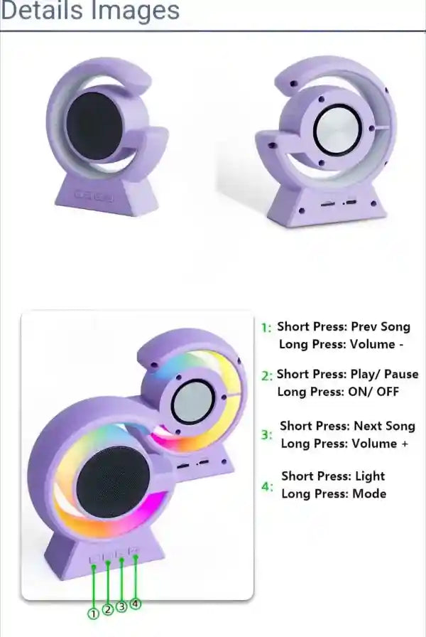 Purple fidget spinner with control buttons and light display on a white background