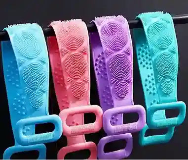 Set of colorful silicone bands with textured surface on a black background