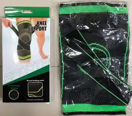 Knee support with packaging on a gray background