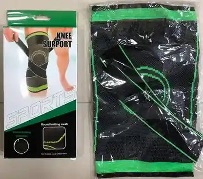 Knee support with packaging on a gray background