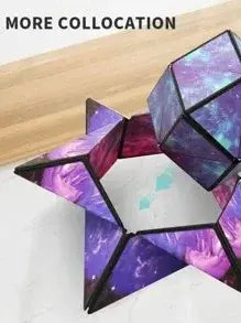 Geometric crystal-like object with a star design on a white background