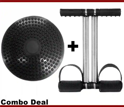 Black massage ball, roller, and resistance band on a white background with 'Combo Deal' text.