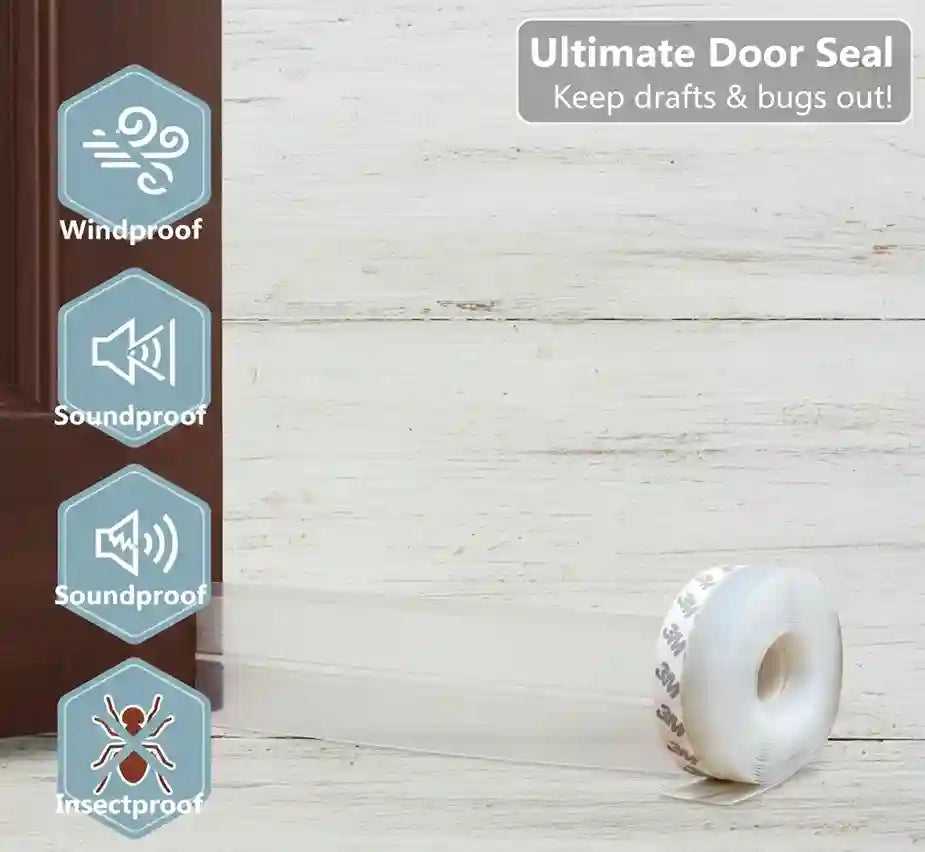 Silicone Door & Window Seal Tape 5M | Anti-Draft, Noise & Dust Protection