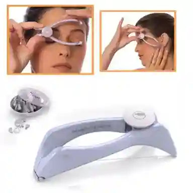 Eyelash curler with packaging and accessories on a white background