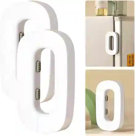 White wall-mounted night light with digital display on a white background