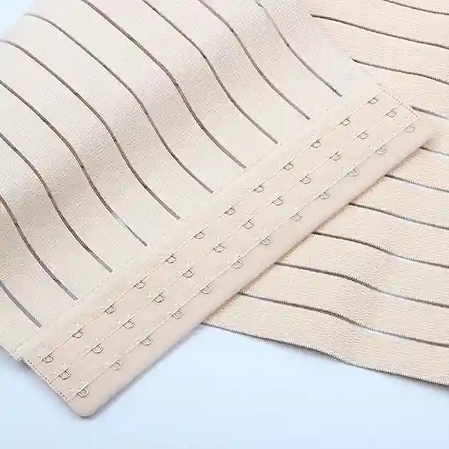 Beige woven mat with a subtle pattern on a light gray background