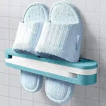 3 in 1 Wall Mounted Shoes Rack and Folding Slippers Organizer