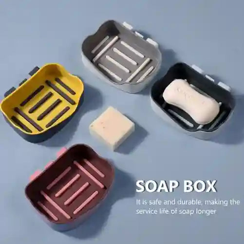 Colorful soap boxes with soap on a blue background