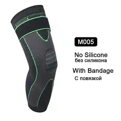 Knee brace with bandage on a white background