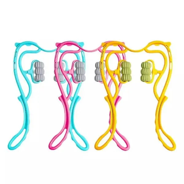 Set of four colorful eye lash extensions with attachments on a white background