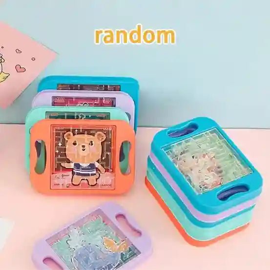 Colorful transparent containers with bear and cat designs on a light pink background