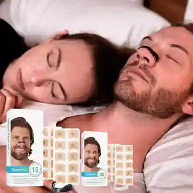 Two men lying down with a product packaging featuring face masks.