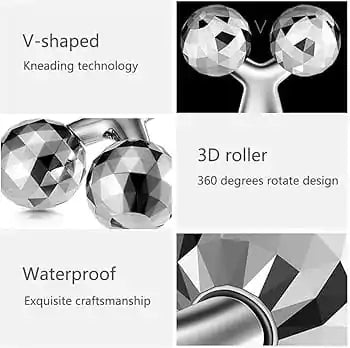 Product with V-shaped kneading technology, 3D roller, and waterproof features.