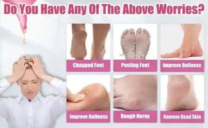 Advertisement for foot care products with images of feet and text about foot issues and solutions.