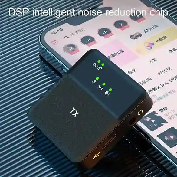DSP intelligent noise reduction chip with smartphone in the background
