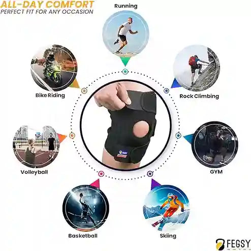 Adjustable Knee Cap Support Brace – Sports Knee Protector Wrap