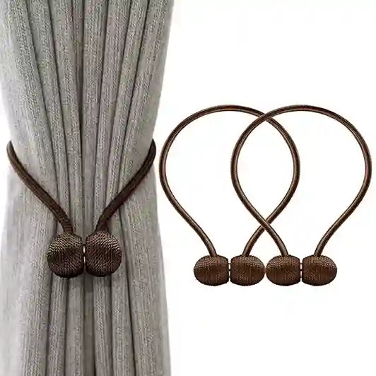 Magnetic Curtain Tiebacks – Buckle Clip Bead Hanging Ball (1 Pair)