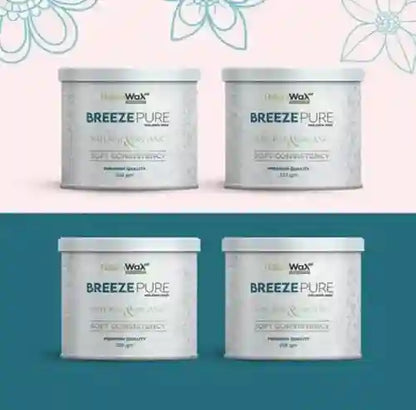 Four containers of Wax Lifer Breeze Pure on a gradient background