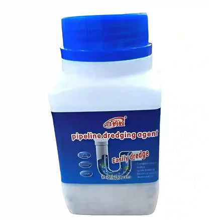 A white plastic bottle of pipeline dredging agent with a blue cap and a blue label, shown against a plain white background.
