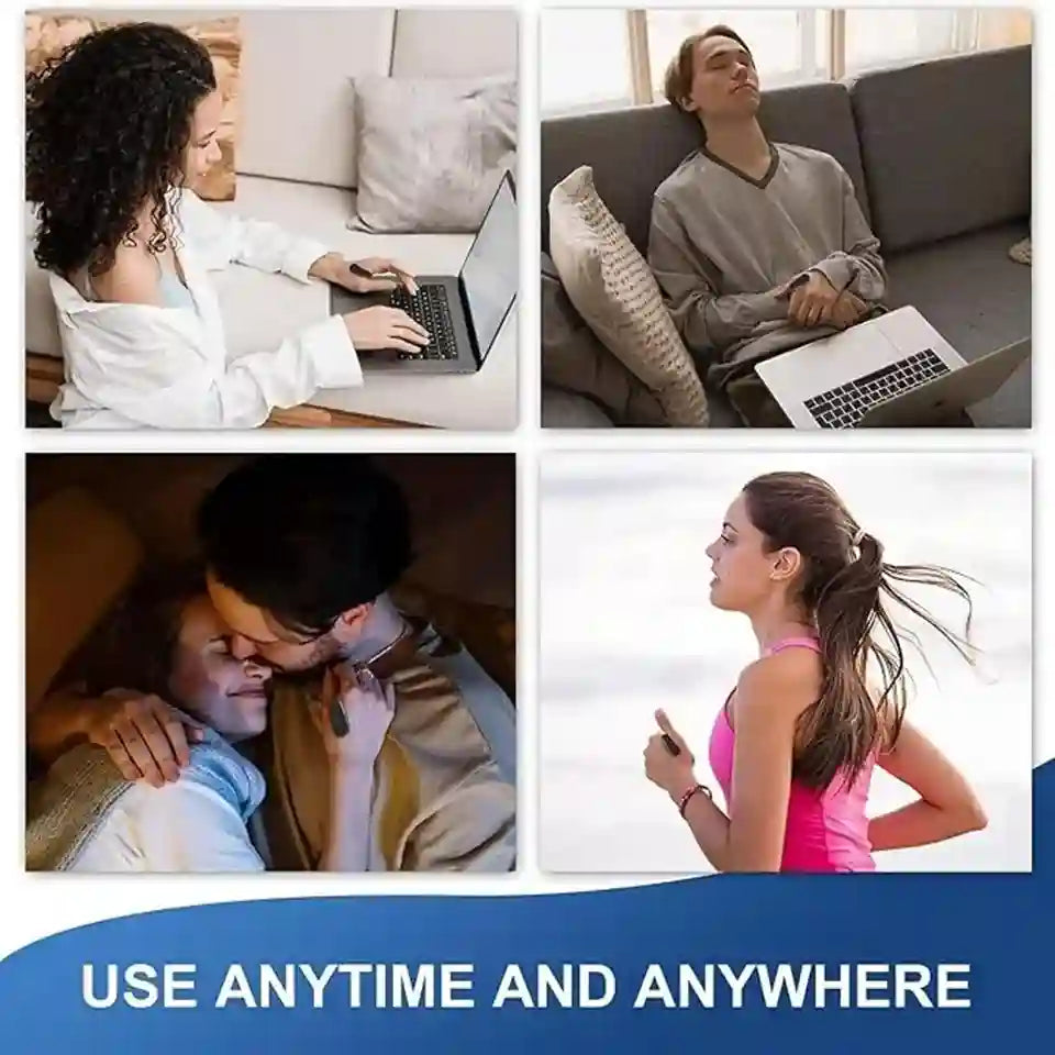 Collage of people using laptops in various settings with text 'USE ANYTIME AND ANYWHERE'.