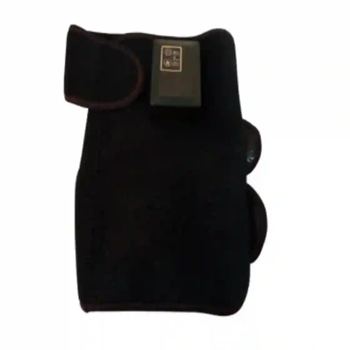 Black glove with a small label on a white background