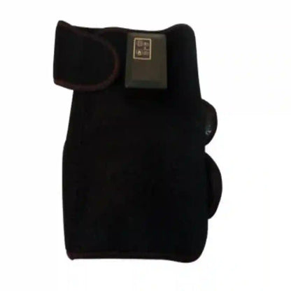 Black glove with a small label on a white background