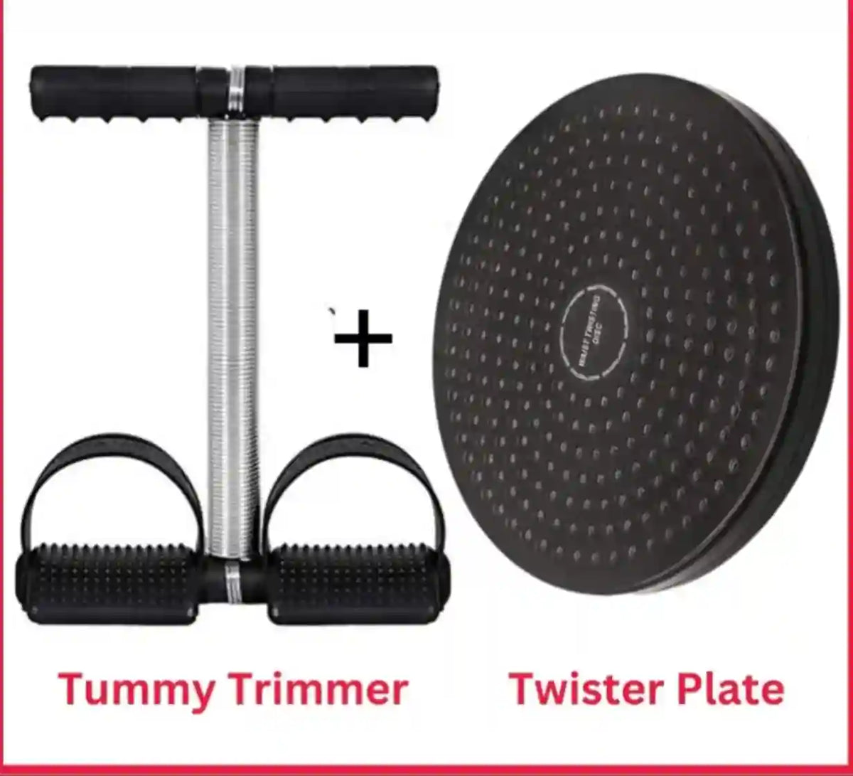 Tummy trimmer and twister plate on a white background