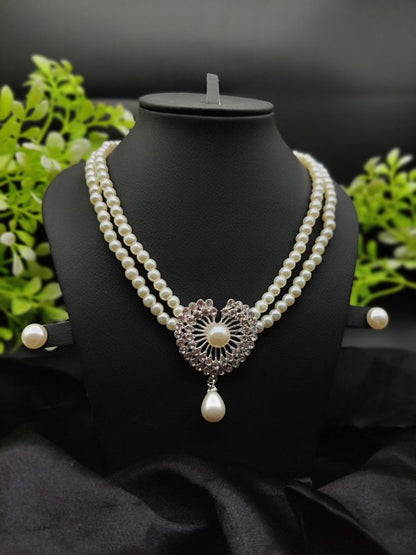 Timeless Pearl Necklace Set with Drop Earrings – Fashion Jewelry for Women