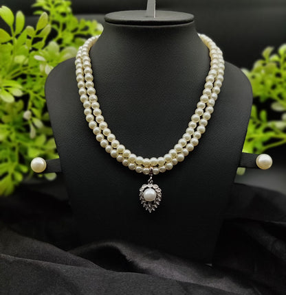Timeless Pearl Necklace Set with Drop Earrings – Fashion Jewelry for Women
