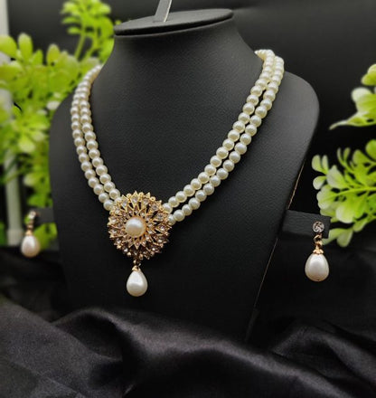 Timeless Pearl Necklace Set with Drop Earrings – Fashion Jewelry for Women