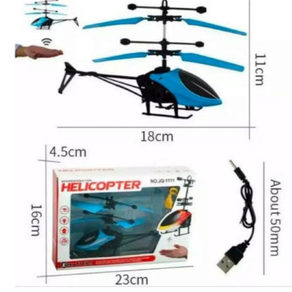 Infrared Induction Led Helicopter – Hand Sensor Controlled, Rechargeable Flying Toy | Helicopter For Children | Toy For Baby – Random Color – Model: Jq-1111