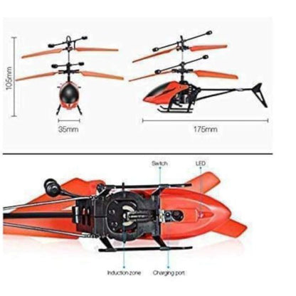 Infrared Induction Led Helicopter – Hand Sensor Controlled, Rechargeable Flying Toy | Helicopter For Children | Toy For Baby – Random Color – Model: Jq-1111