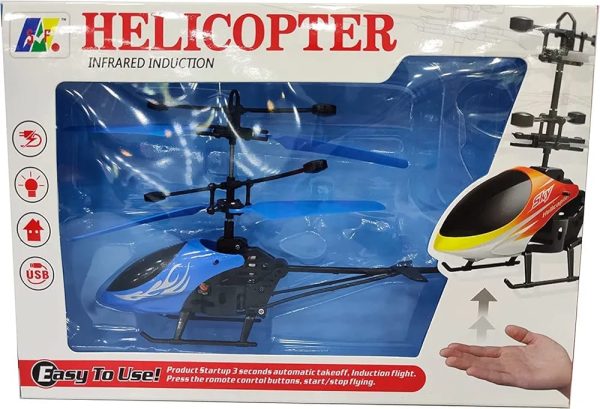 Infrared Induction Led Helicopter – Hand Sensor Controlled, Rechargeable Flying Toy | Helicopter For Children | Toy For Baby – Random Color – Model: Jq-1111