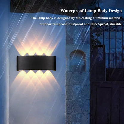 8-Side Outdoor Waterproof LED Wall Light – 8W Aluminium IP65 Lamp