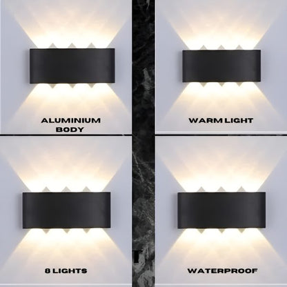 8-Side Outdoor Waterproof LED Wall Light – 8W Aluminium IP65 Lamp