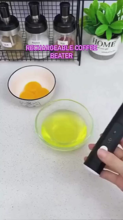 Rechargeable Electric Coffee Mixer and Egg Beater with Quick Frothing Action