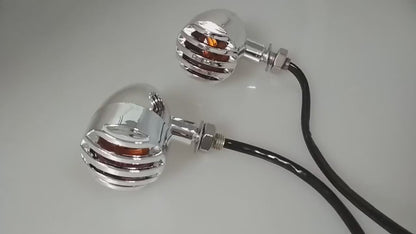 4pcs 12V LED Motorcycle Turn Signal Lights – Amber Chrome Universal
